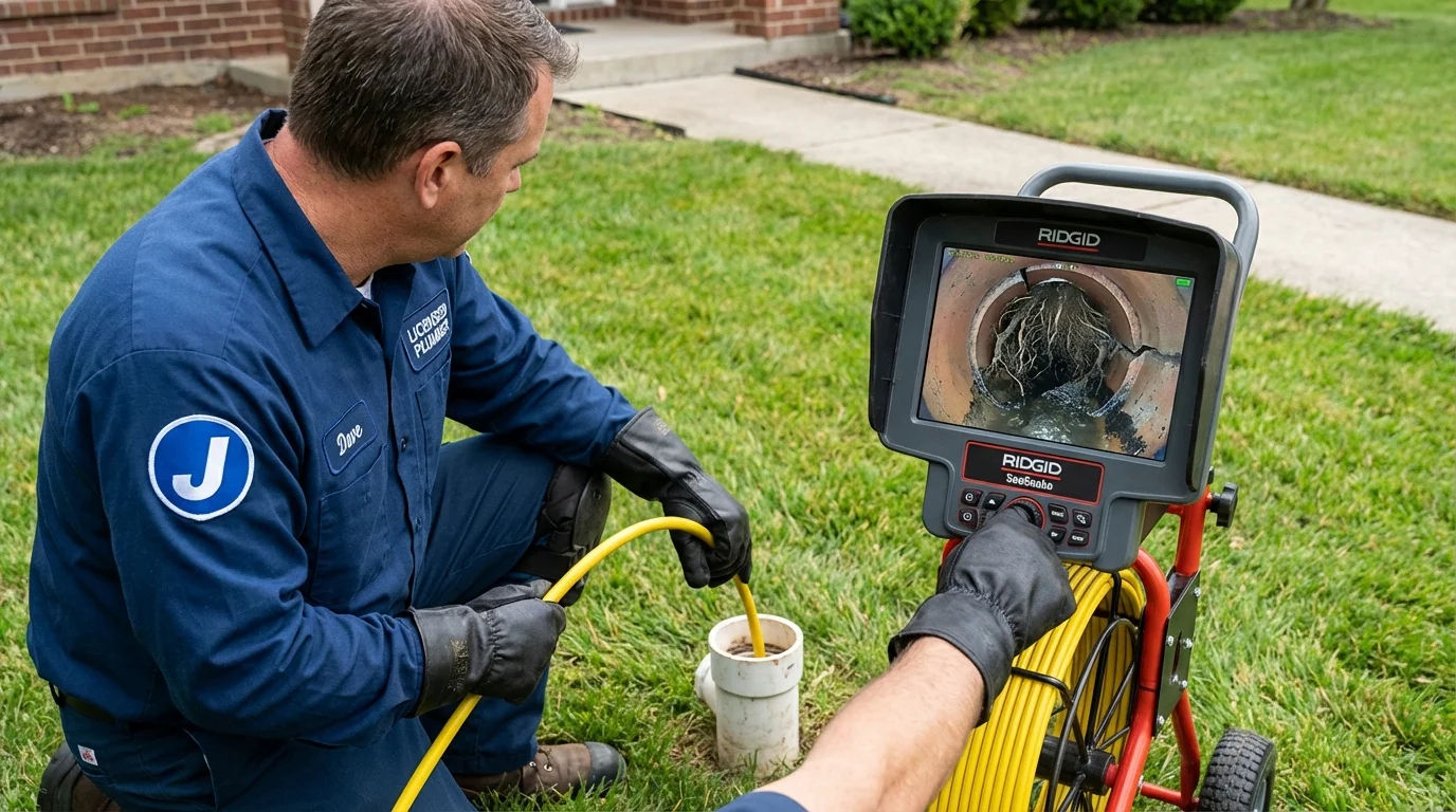 Sewer camera inspection being performed by Johns Plumbing LLC in Cedar Park