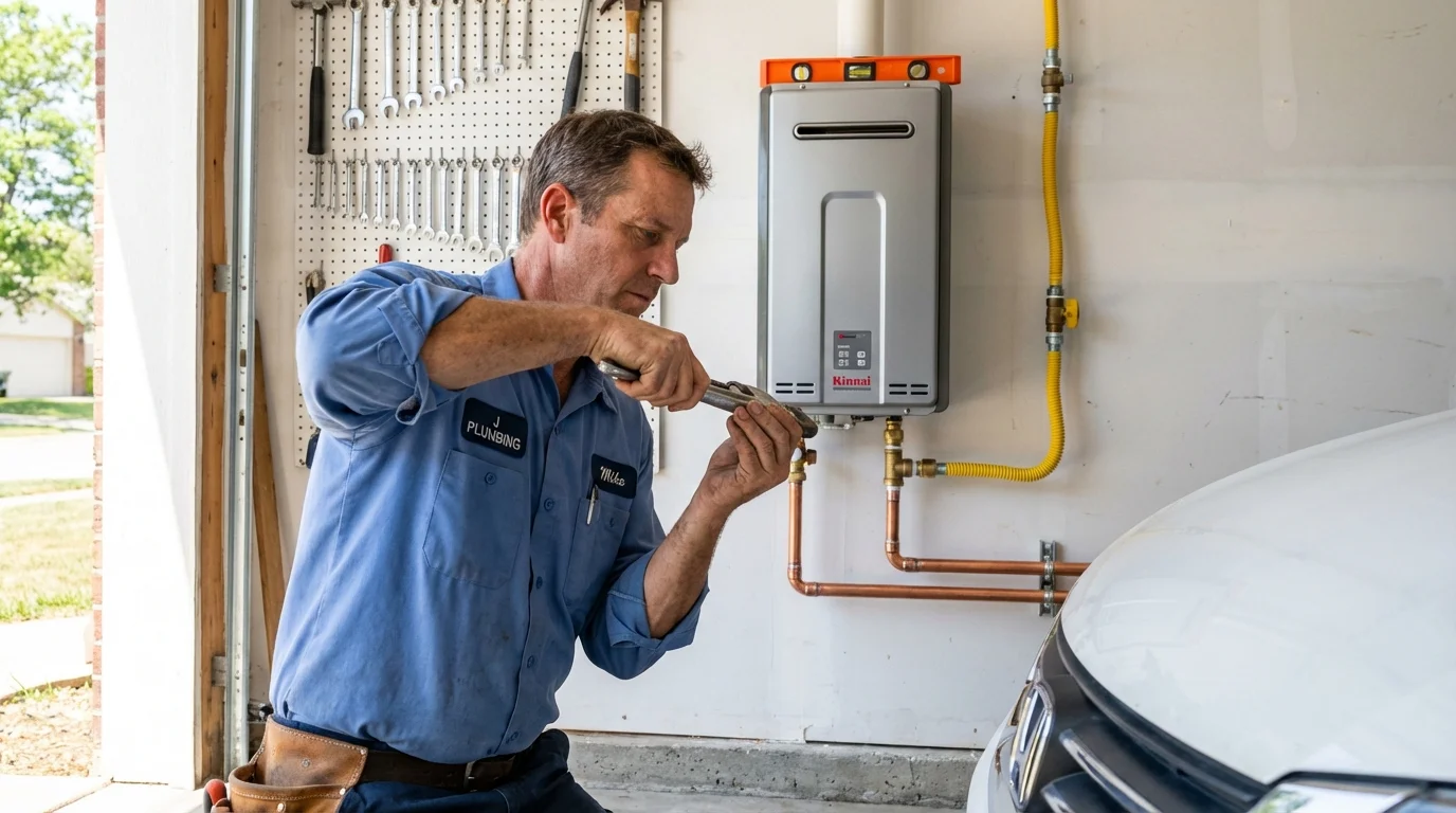Tankless water heater installation by a Johns Plumbing LLC plumber in Cedar Park